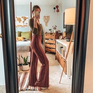 70’s style striped flare pants